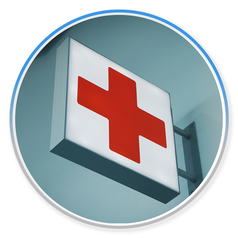 Image of Emergency Sign with Gradient Border