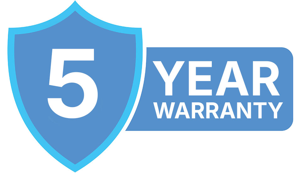 5 year warranty badge